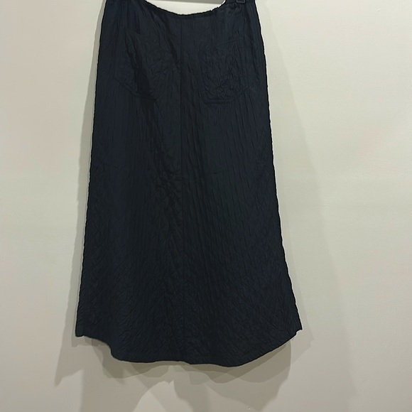 Ann DEMEULEMEESTER Long Black Quilted Drawstring Skirt. Size 40 - Picture 6 of 8